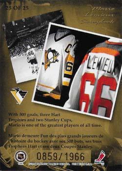 1996-97 Donruss Canadian Ice - Mario Lemieux Scrapbook #25 Mario Lemieux Back