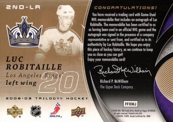2008-09 Upper Deck Trilogy - Scripted Swatches Second Star #2ND-LR Luc Robitaille  Back