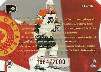 1996-97 Donruss Canadian Ice - O Canada #11 Eric Lindros Back