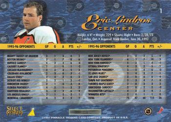 1996-97 Select Certified #1 Eric Lindros Back