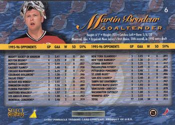1996-97 Select Certified #6 Martin Brodeur Back