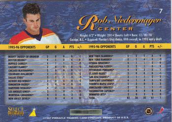 1996-97 Select Certified #7 Rob Niedermayer Back