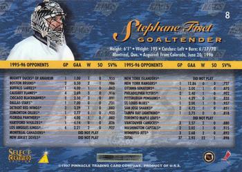 1996-97 Select Certified #8 Stephane Fiset Back