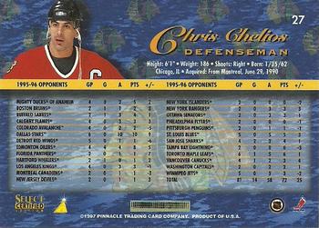 1996-97 Select Certified #27 Chris Chelios Back