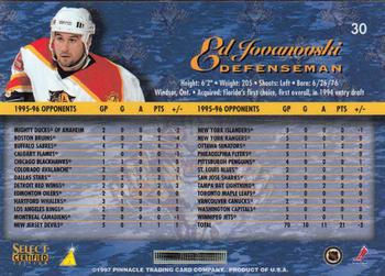 1996-97 Select Certified #30 Ed Jovanovski Back