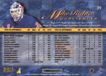 1996-97 Select Certified #39 Mike Richter Back