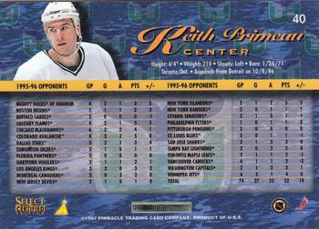 1996-97 Select Certified #40 Keith Primeau Back