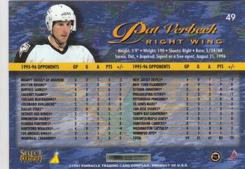 1996-97 Select Certified #49 Pat Verbeek Back