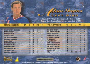 1996-97 Select Certified #51 Adam Graves Back