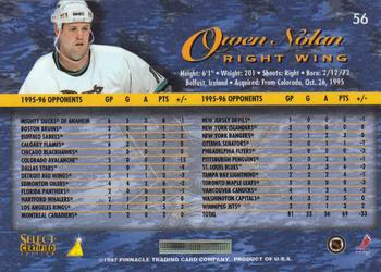 1996-97 Select Certified #56 Owen Nolan Back