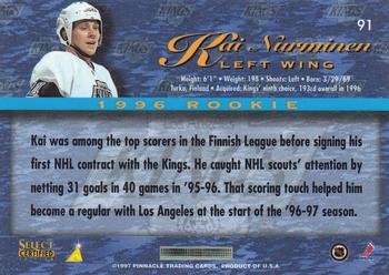 1996-97 Select Certified #91 Kai Nurminen Back