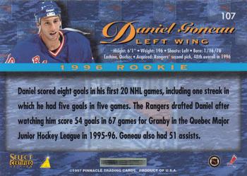 1996-97 Select Certified #107 Daniel Goneau Back