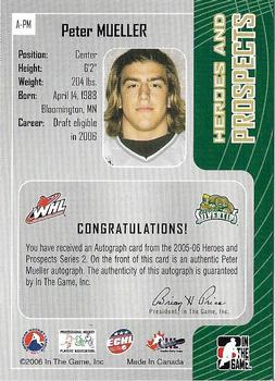 2005-06 In The Game Heroes and Prospects - Autographs Series II #A-PM Peter Mueller Back