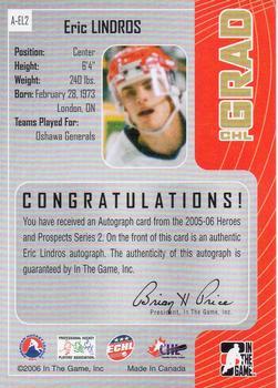 2005-06 In The Game Heroes and Prospects #A-EL2 Eric Lindros Back