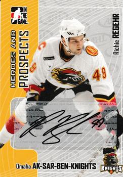 2005-06 In The Game Heroes and Prospects - Autographs Update #A-RRG Richie Regehr Front