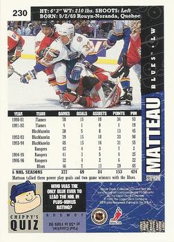 1996-97 Collector's Choice #230 Stephane Matteau Back