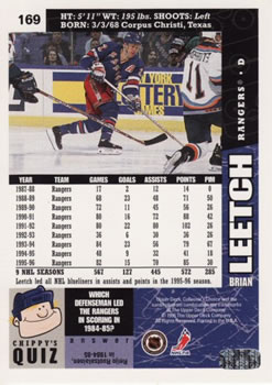 1996-97 Collector's Choice #169 Brian Leetch Back