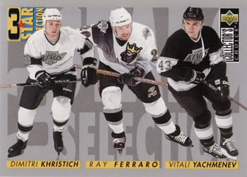 1996-97 Collector's Choice #320 Dimitri Khristich / Ray Ferraro / Vitali Yachmenev Front