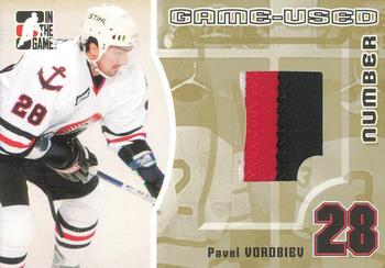 2005-06 In The Game Heroes and Prospects - Numbers Gold #GUN-30 Pavel Vorobiev Front