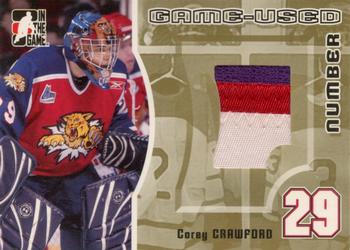 2005-06 In The Game Heroes and Prospects - Numbers Gold #GUN-37 Corey Crawford Front