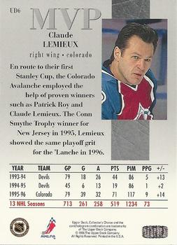 1996-97 Collector's Choice - Upper Deck MVP #UD6 Claude Lemieux Back
