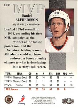 1996-97 Collector's Choice - Upper Deck MVP #UD39 Daniel Alfredsson Back