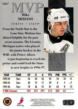 1996-97 Collector's Choice - Upper Deck MVP #UD17 Mike Modano Back