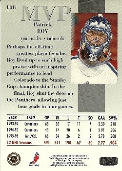 1996-97 Collector's Choice - Upper Deck MVP #UD19 Patrick Roy Back