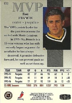 1996-97 Collector's Choice - Upper Deck MVP #UD2 Ron Francis Back