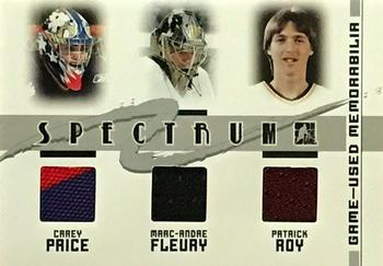2005-06 In The Game Heroes and Prospects - Spectrum #STM-01 Carey Price / Marc-Andre Fleury / Patrick Roy Front