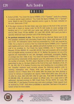 1996-97 Collector's Choice - You Crash the Game Gold #C29 Mats Sundin Back