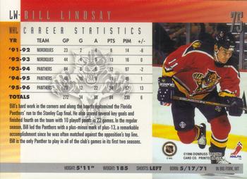 1996-97 Donruss #75 Bill Lindsay Back