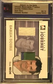 2005-06 In The Game Ultimate Memorabilia Level 2 - Jersey and Emblem #27 Dave Keon Front