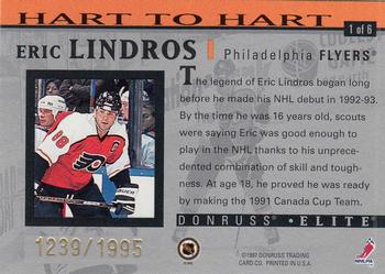 1996-97 Donruss Elite - Hart to Hart Eric Lindros #1 Eric Lindros Back