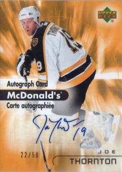 2005-06 Upper Deck McDonald's - Autographs #MA3 Joe Thornton Front
