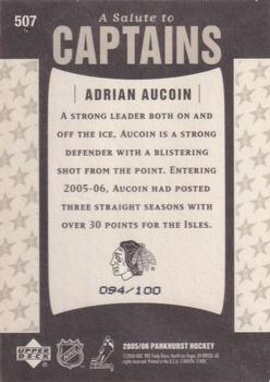 2005-06 Parkhurst - Facsimile Autographs #507 Adrian Aucoin Back