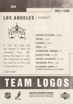 2005-06 Parkhurst - Facsimile Autographs #544 Los Angeles Kings Back