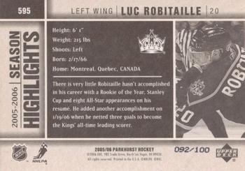 2005-06 Parkhurst - Facsimile Autographs #595 Luc Robitaille Back