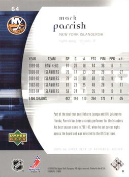 2005-06 SP Authentic - Limited #64 Mark Parrish Back