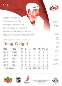 2005-06 SP Authentic - Limited #130 Doug Weight Back