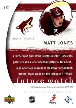 2005-06 SP Authentic - Limited #242 Matt Jones Back