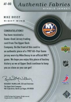 2005-06 SP Game Used - Authentic Fabrics #AF-BO Mike Bossy Back