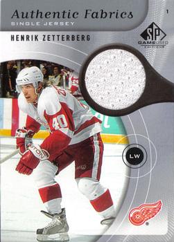 2005-06 SP Game Used - Authentic Fabrics #AF-HZ Henrik Zetterberg Front