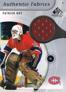 2005-06 SP Game Used - Authentic Fabrics #AF-PR Patrick Roy Front