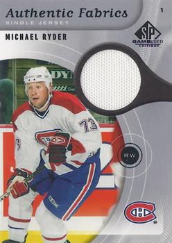 2005-06 SP Game Used - Authentic Fabrics #AF-RY Michael Ryder Front