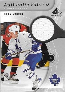 2005-06 SP Game Used - Authentic Fabrics #AF-SU Mats Sundin Front