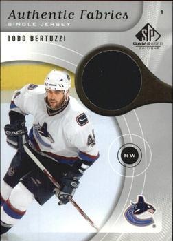 2005-06 SP Game Used - Authentic Fabrics #AF-TB Todd Bertuzzi Front