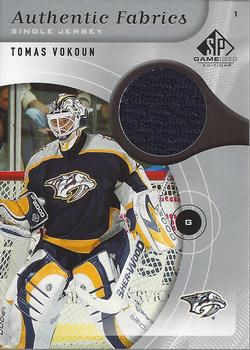 2005-06 SP Game Used - Authentic Fabrics #AF-TV Tomas Vokoun Front