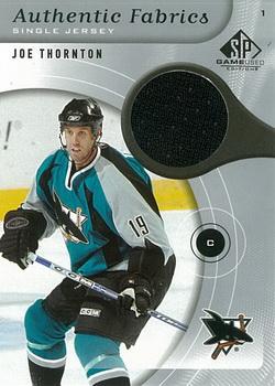 2005/06 JOE THORNTON SP GAME USED JERSEY CARD SHARKS