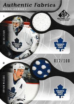 2005-06 SP Game Used - Authentic Fabrics Dual #AF2-BM Ed Belfour / Bryan McCabe Front